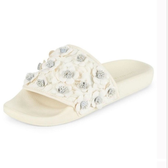 Avec Les Filles Shoes - AVEC LES FILLES FLORAL SLIDES SANDAL-NEW IN BOX-VERY LIGHT CREAM COLOR